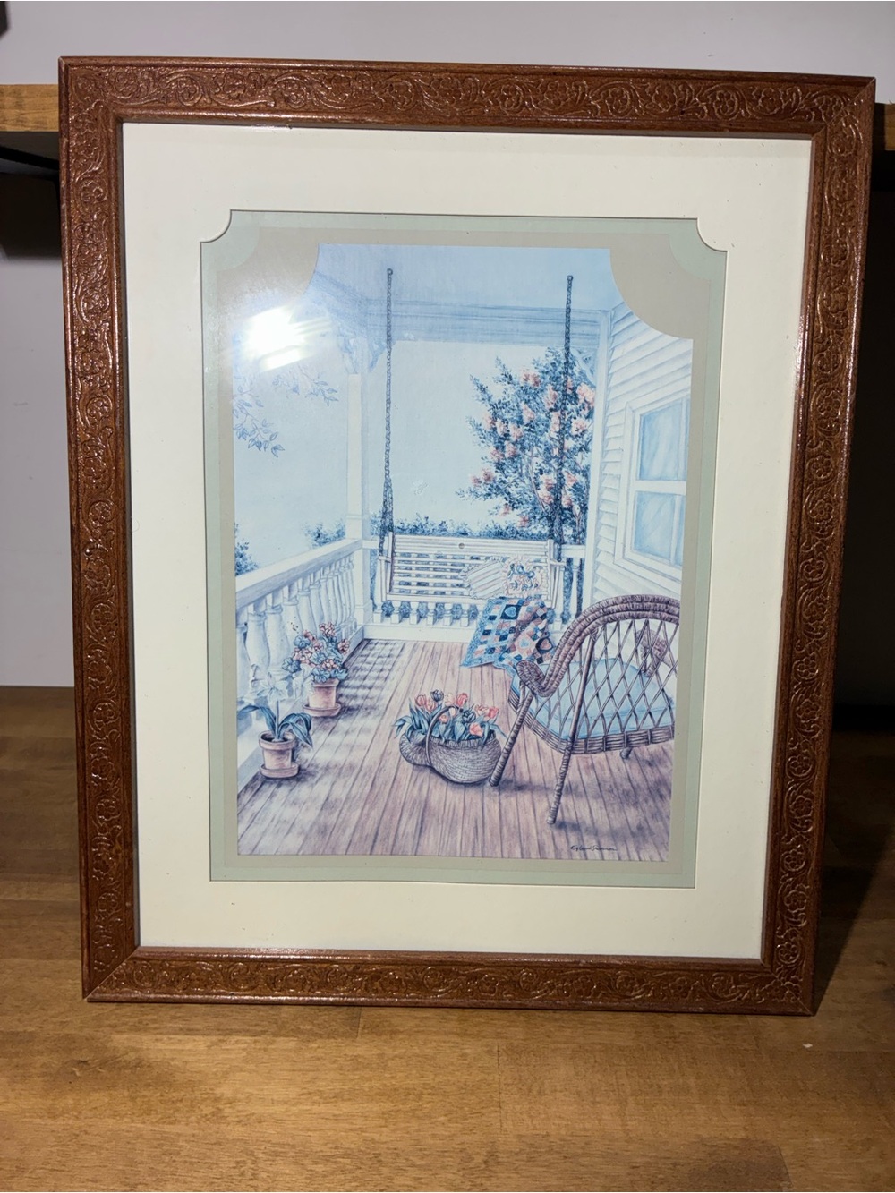 Kay Lamb Shannon Aunt Betty’s Porch Vintage Cottagecore Framed Art Print
